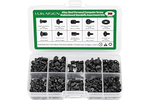 LUKAISEN 350PCS Computer Screws Assortment Kit, 6-32 Male to M3 Female Black Carbon Steel Motherboard Standoffs Screws for 2.5''SSD Hard Drive Fan Power Graphics Motherboard Chassis CD-ROM Computer ATX Case