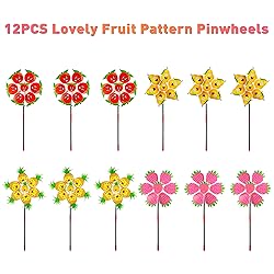 Sepco 12PCS Colorful Fruit Pattern Pinwheels Cute