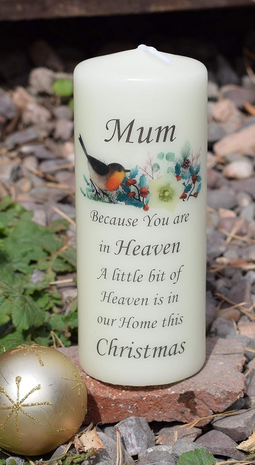 Personalised 'Vintage Christmas' Remembrance or Memorial candle Amazon