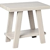 Roundhill Furniture Athens Contemporary Wood Shelf Side Table, White