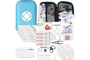 276PCS Small Travel First Aid Kit Supplies for Business, First Aid Kits Backpacking Essentials Items Trauma First Aid Survival Kits for Home Outdoor Adventure, Blue AMORNING