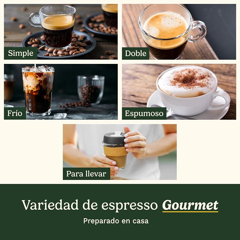 ® Máquina de Espresso Slim | Espresso, Americano, Cold Brew | Vaporizador de leche | 15 bares | Portafiltro sin fondo | Compacta | 1,5L | Tazas de viaje