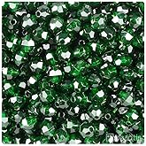 BeadTin True Emerald Transparent 8mm Faceted Round Craft Beads (450pcs)