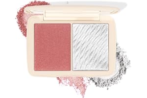 2-in-1 Blush & Highlighter Palette - Matte & Shimmer Face Makeup Duo, Highly Pigmented & Blendable Cheek Tint, Long Lasting S