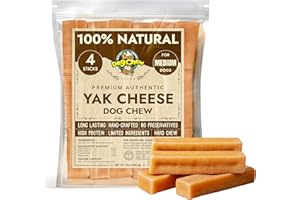 Yak Cheese Himalayan Chew - Himalayan Yak Milk - Natural Yak Cheese Chew, Long Lasting Dog Treats for Aggressive Chewers (Med