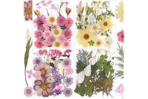 104Pcs Dried Pressed Flowers for Resin, Natural Dry Flowers for Crafts Accessories, Dried Flower for Scrapbooking DIY Art Cra
