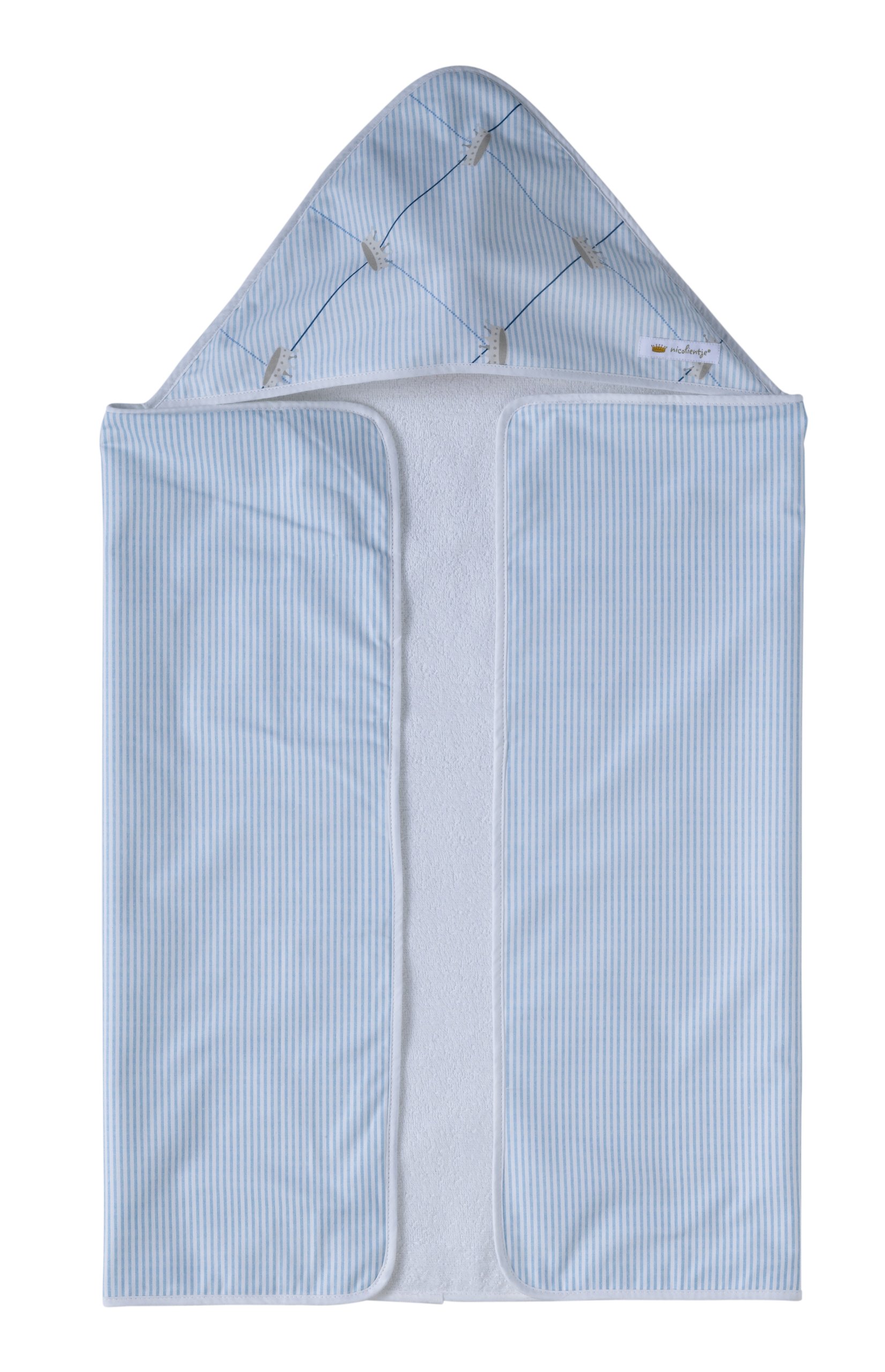 Nicolientje Double Layered Hooded Bath Towel (Blue, 65 X 95cm)