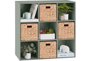 Best Choice Products Kids Bookcase 9-Cube Storage Organizer, 11in Shelf Opening, Bookshelf, Toy Storage, Customizable w/ 3 Removable Back Panels – Sage