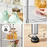 SONGMICS 5-Tier Kitchen Shelf with 8 Hooks Silver LGR115E01 view 6