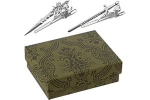 Quelay 2 Pcs Sword Tie Clip for Men, Silver Knife Novelty Tie Pin with Box Gift for Men's Jewelry Gift for Christmas