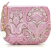 Handmade Rosary Pouch Women Coin Purse Silk Jewelry Bag Brocade Zipper Wallet - Pink