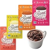 Sweet Logic Keto Dessert Mug Cake Mixes - Variety Pack - Triple Chocolate, Carrot Cake, Lemon Poppyseed, &amp; Orange Almond - Low Sugar - Low Carb - Gluten-Free - High Protein - All Natural (4 Pack)