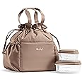 Fit & Fresh Lunch Bag For Women, Insulated Womens Lunch Bag For Work, Stain-Resistant Large Lunch Box For Women With Containers, Cinch Closure Cromwell Bag, Taupe
