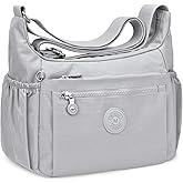 TEUEN Nylon Crossbody Bags for Women Waterproof Lightweight Large Travel Purses Multi-Pocket Pocketbooks Shoulder Bag