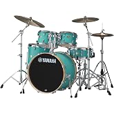 Yamaha Stage Custom Birch 5pc Drum Shell Pack With a 22" Kick Drum and 14&rdquo; Snare Drum in Matte Surf Green For Students and Working Drummers (SBP2F50MSG)
