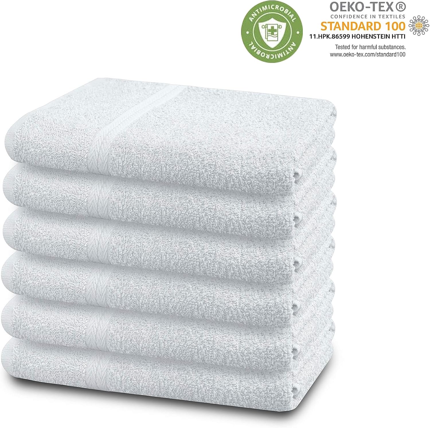 SIMPLY LOFTY 100% Cotton Bath Towels Set Pk 6-Ultra Soft Large Bath Towel-100% Cotton White Towel Set-Highly Absorbent Daily Usage Bath Towel-Ideal for Pool Home Gym Spa Hotel-Bath Towel Set 24 x 46: Home & Kitchen
