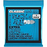 Ernie Ball Extra Slinky Classic Pure Nickel Electric Guitar Strings 3-pack, 8-38 Gauge (P03255)