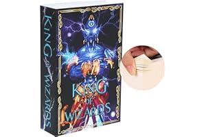 ULIXU King of Wizards Real Pages Diversion Book Safe With Combination Lock,Large Metal Lock Box,Hidden safe for Money,Lock safe box