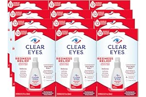 Clear Eyes Eye Drops, Redness Relief, Handy Pocket Pal 0.2 Fl Oz (Pack of 12)