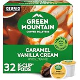 Green Mountain Coffee Roasters Caramel Vanilla Cream, Single-Serve Keurig K-Cup Pods, Flavored Light Roast Coffee Pods, 32 Count
