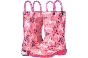 Wildkin Kids Rain Boots for Boys & Girls, Easy Slip-On Handles and No-Slip Tread
