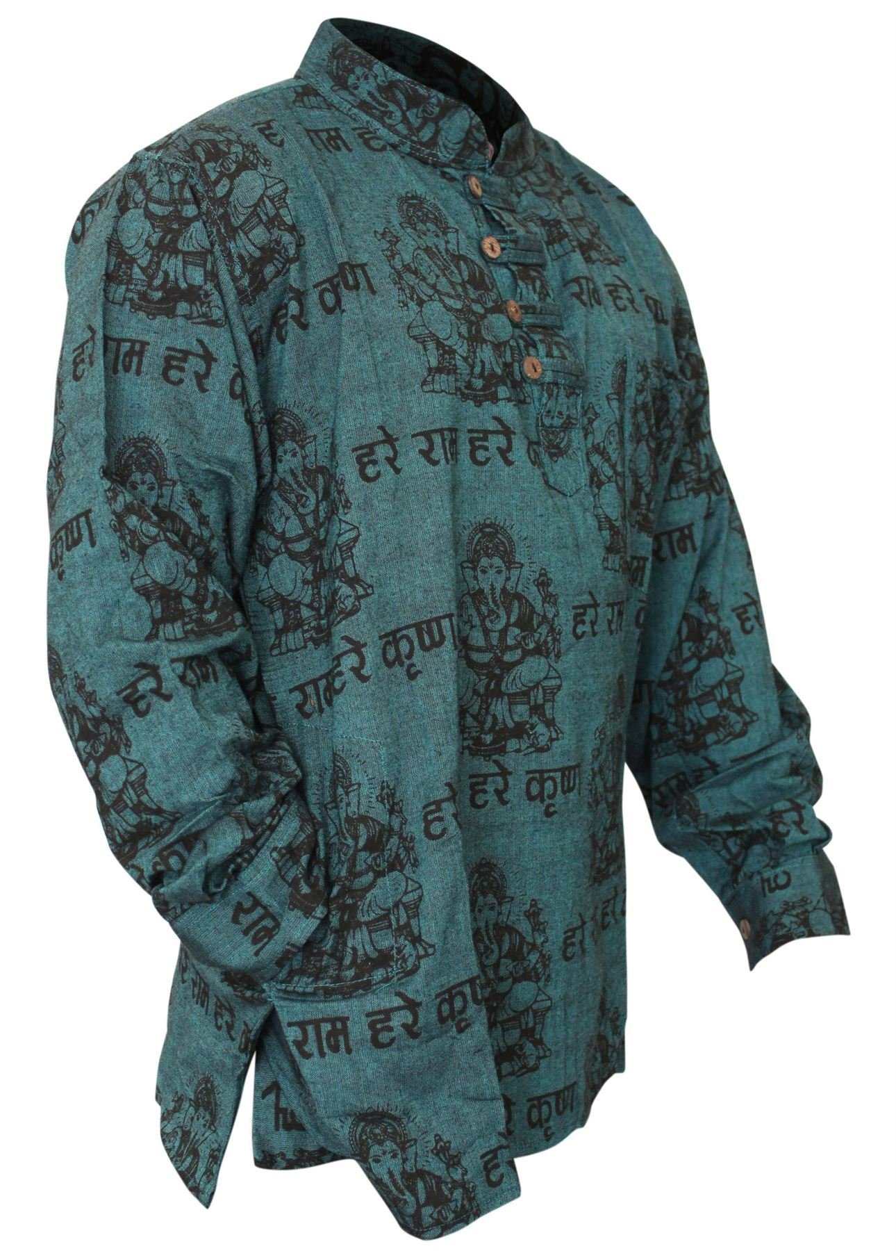SHOPOHOLIC FASHION Men's Light Weight Festive Hippie Shirt (XL, Turquoise)