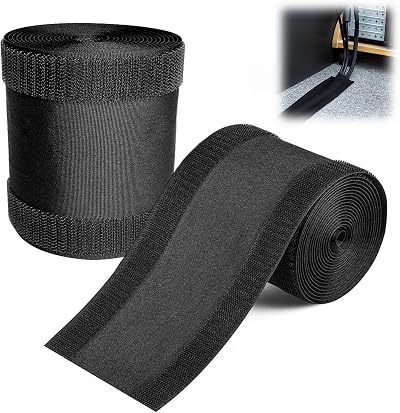 YUANYUU Floor Cable Cover Protector 10cm x 5m Black Nylon Wire Hider Carpet