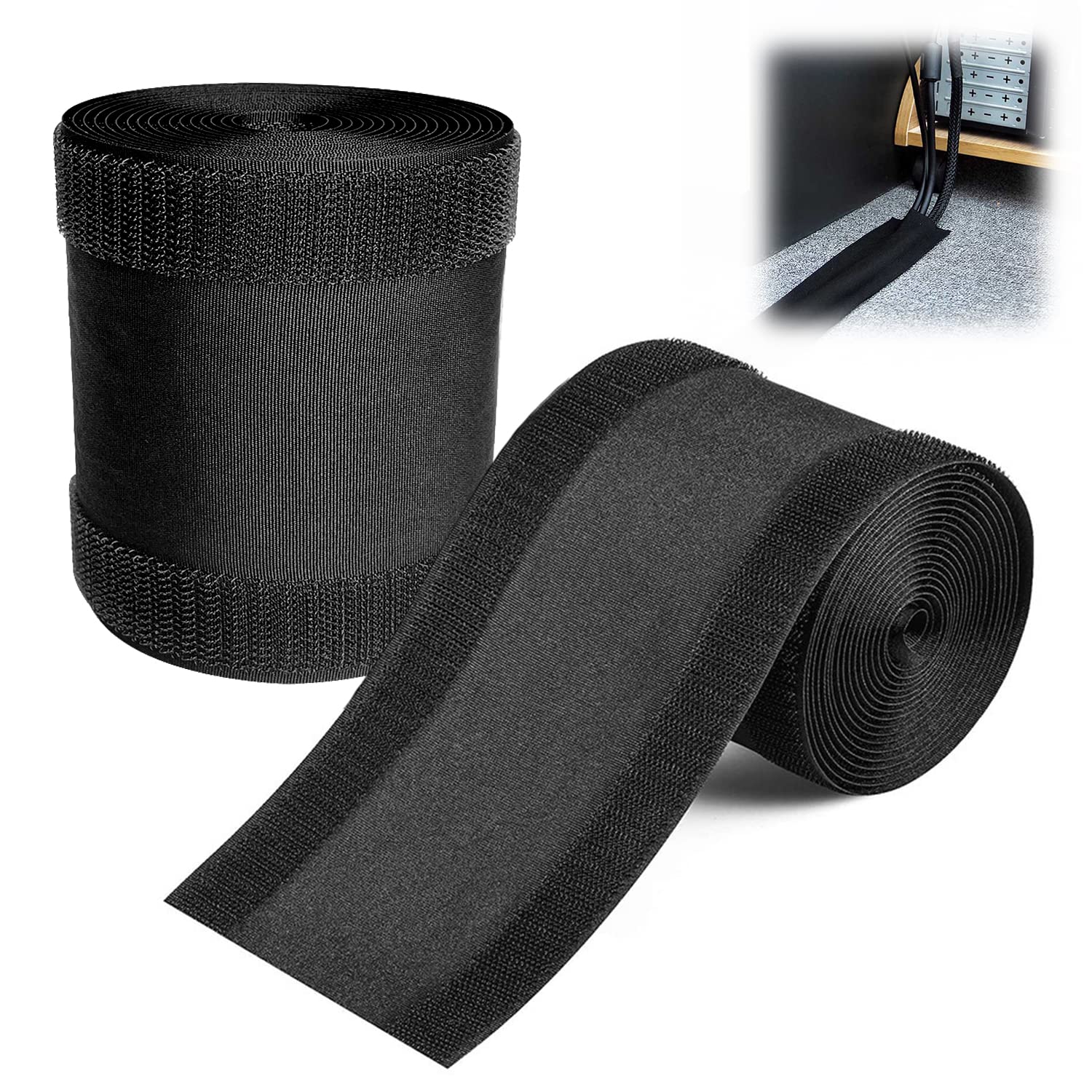 Floor Cable Cover Protector, 3.9 Inch*16.4 Feet Cable Covers for Wires Floor, Floor Cable Protector, Wire Covers Hider Cables, Floor Cable Tidy Used for Office Carpet