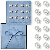 Maplefield Double-Sided Pearl Veil Weights - 12 Count Pearl White Suede - Strong Magnetic Non-Damaging Hold for Wedding Veils & Long Bridal Trains - Bridal Accessories & Dress Weights