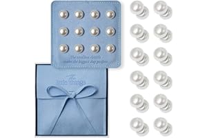 Maplefield Double-Sided Pearl Veil Weights - 12 Count Pearl White Suede - Strong Magnetic Non-Damaging Hold for Wedding Veils