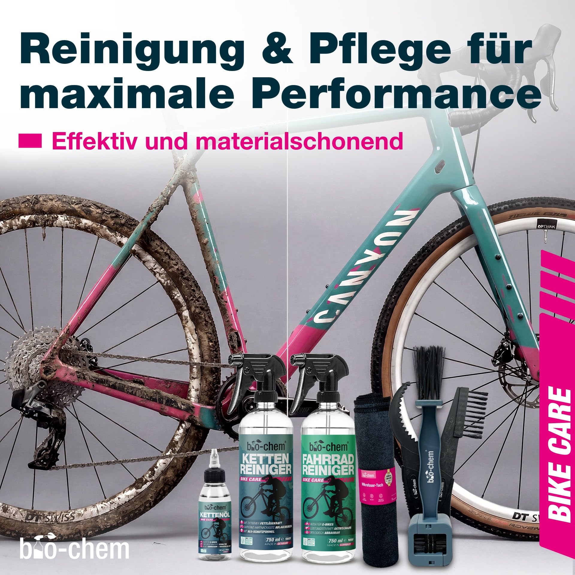 bio-chem Fahrrad Reinigungsset PROFI 7-teilig – Fahrradreiniger, Kettenreiniger Fahrradkette & Kettenöl Fahrrad – Premium Fahrrad Pflegeset & Fahrradreiniger Set für E-Bike, Rennrad & MTB 2