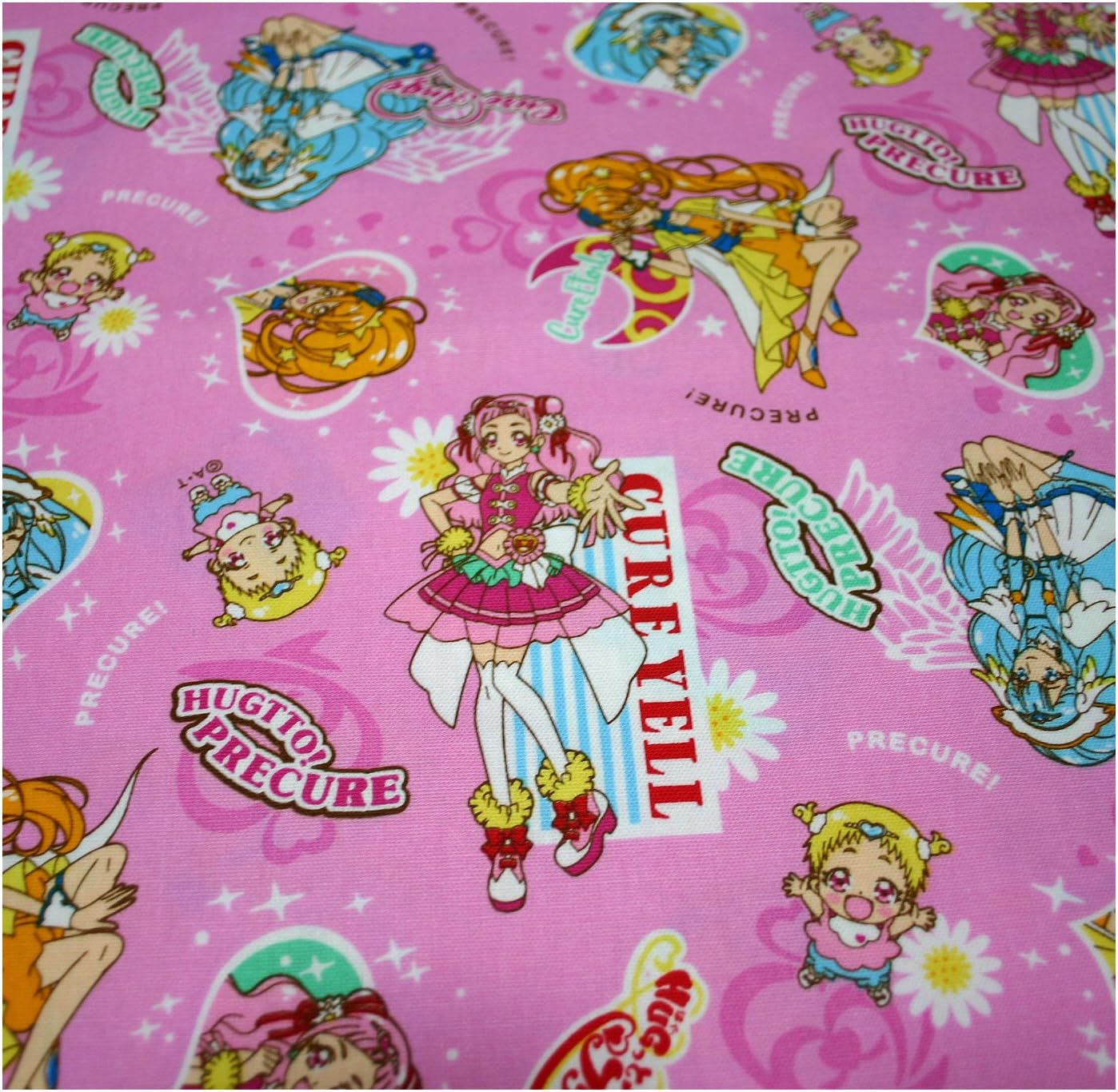 Amazon キャラクター生地 Hugっと プリキュア ピンク 50cm単位 幅108ｃｍ 布 生地 通販