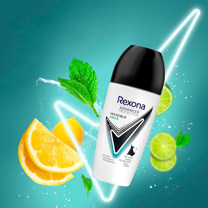 - Deodorant für Damen, unsichtbar, Aqua – Anti-Transpirant-Kugel – Advanced Protection – frischer und blumiger Duft – Schutz 72 Stunden (6 x 50 ml)