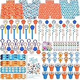 220PCS Blue and Orange Dog Paw Print Party Favors for Kids Theme Birthday Party Favors Decorations Supplies Goodie Bag Stuffer Pinata Filler Birthday Gifts