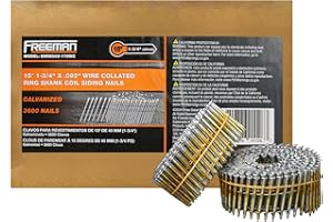 Freeman SNRSG92-175WC 15 Degree 1-3/4" Wire Collated Galvanized Ring Shank Coil Siding Nails (3600 Count)