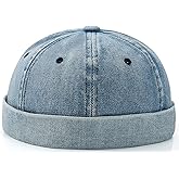 Glamorstar Brimless Dome Hats for Women Men Sailor Beanie Cap Vintage Docker Hat