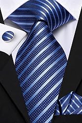 Hi-Tie 3 Pcs Gift Box Mens Tie Set Necktie with