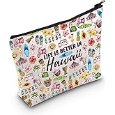 WCGXKO Hawaii Summer Trip Gift Hawaii Vacation Gift Life Is Better In Hawaii Makeup Bag Beach Themed Bachelorette Gift (Better In Hawaii)