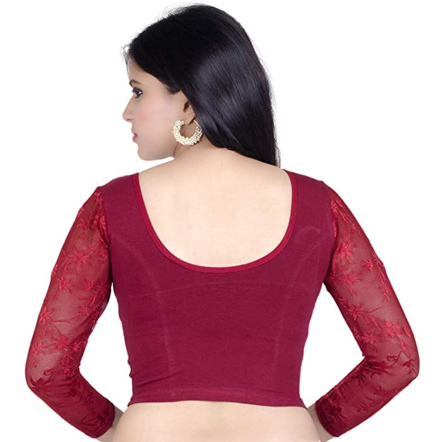 fressia fabrics women's stretchable readymade saree blouse crop top choli pack of 3