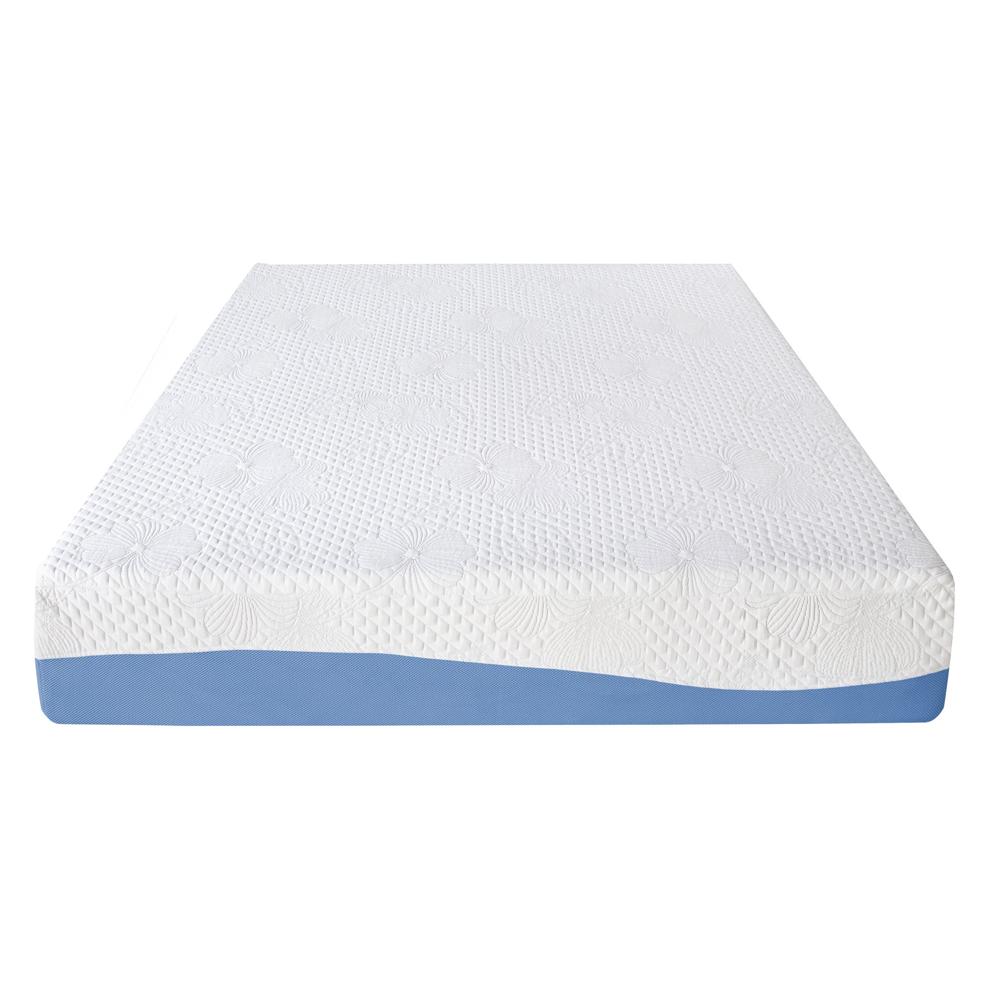 Olee Sleep 10 Inch Gel Infused Layer Top Memory Foam Mattress Blue