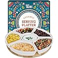 Chef Tacos | Aperitief dienblad van keramiek, gecompartimenteerd draaiplateau voor snacks, Tacos Lazy Susan – Apero serveerdienblad voor feestvoorgerechten en desserts, Salsa (33 cm