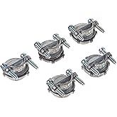 Hubbell-Raco 2711B5 Connector, Squeeze, NMSC Cable, 1/2-Inch, Zinc, 5-Pack,Gray