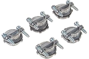 Hubbell-Raco 2711B5 Connector, Squeeze, NMSC Cable, 1/2-Inch, Zinc, 5-Pack