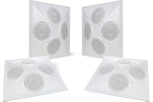 Pure Resonance Audio SD4 SuperDispersion 70V and 8 Ohm Ceiling Mounted Drop Tile Speaker Array (4 Speakers)