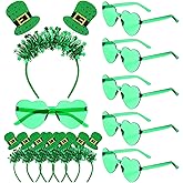 Jutom St. Patrick's Day Headbands Glasses Set Green St Patricks Day Party Favors Love Eyewear Photo Booth Props Accessories