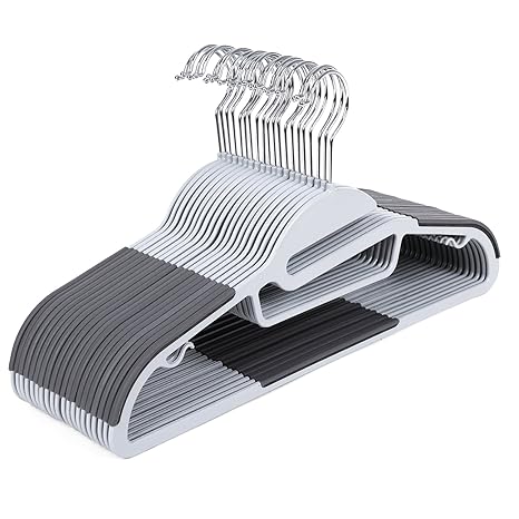 SONGMICS Kleiderbügel, 20 Stück, Antirutsch, Premium-Qualität, langlebig und dünn, 0,5 cm dick, platzsparend, starker hochwer