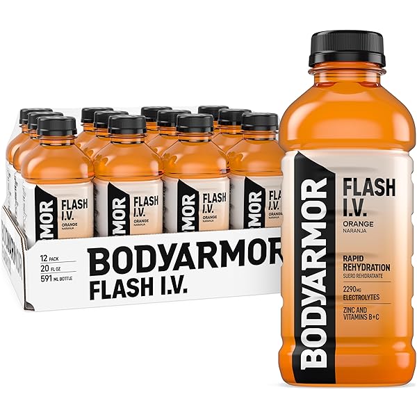 BODYARMOR FLASH I.V. ELECTROLYTE BEVERAGE, ORANGE, HYDRATION DRINK...