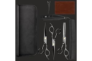 FETINAR Hair Cutting Scissors Kit, Professional Barber Shears Set with Hair Scissors Thinning Shears, Tijeras para Cortar Cabello Haircutting Sheers Hair Cut Blending Salon Scissor for Men Women Pet