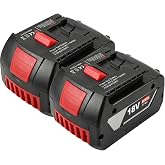 GVKIEDO 2-Pack 18V 8.0Ah Lithium-Ion Cordless Tool Battery Packs, Replacement for Bosch 18V BAT609 BAT612 BAT618, Fit Drill &amp; Power Tools for Home DIY &amp; Professional Users