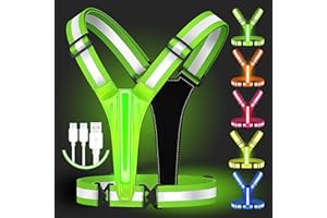 REFLECTIVE XSCPG Led Reflective Vest Running Gear,USB Rechargeable Light Up High Visibility Running Vest,6-11hrs Light with Adjustable Waist/Shoulder for Runners Walkers